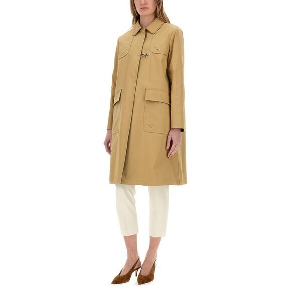 FAY Toggle Closure Trench Coat Women Beige Coats & Jackets - Picture 4 of 4